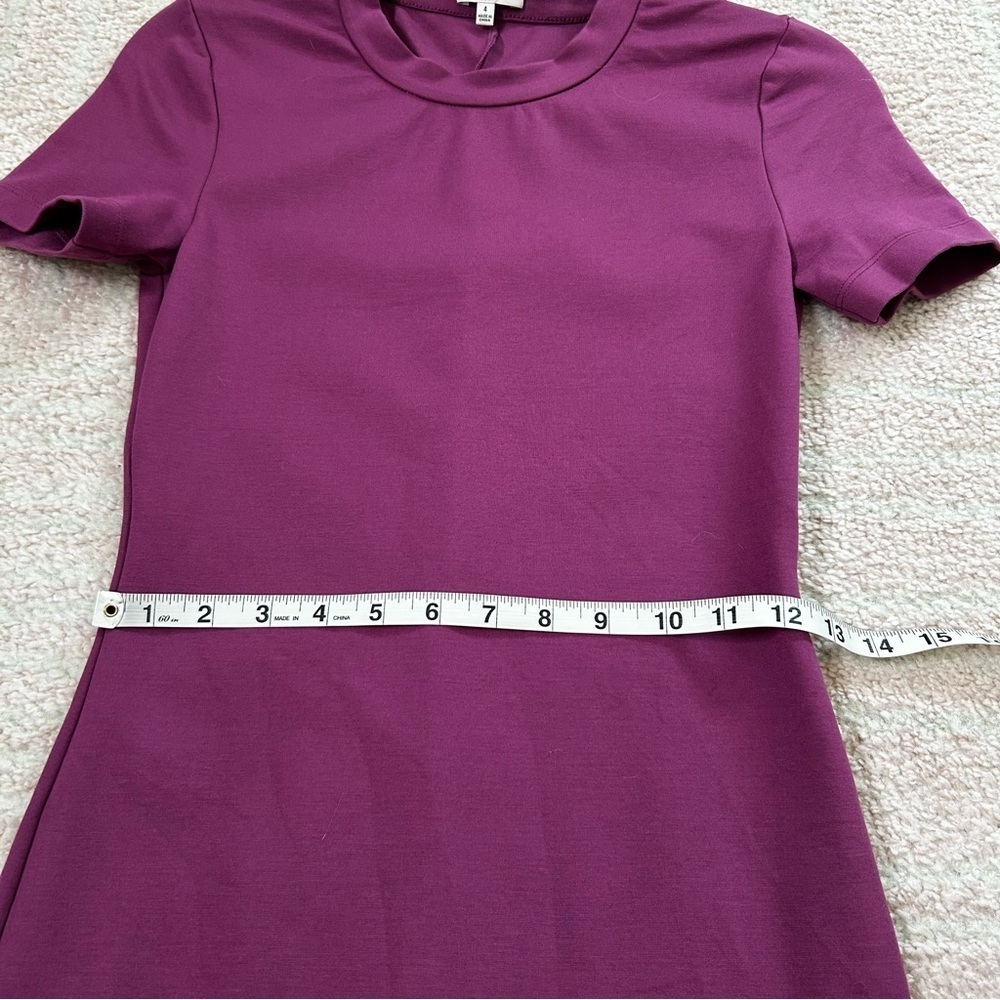 Aritzia Sunday Best Purple Ponte Knit Stretch Mini T Shirt Dress SZ 4 Spring - Picture 8 of 10